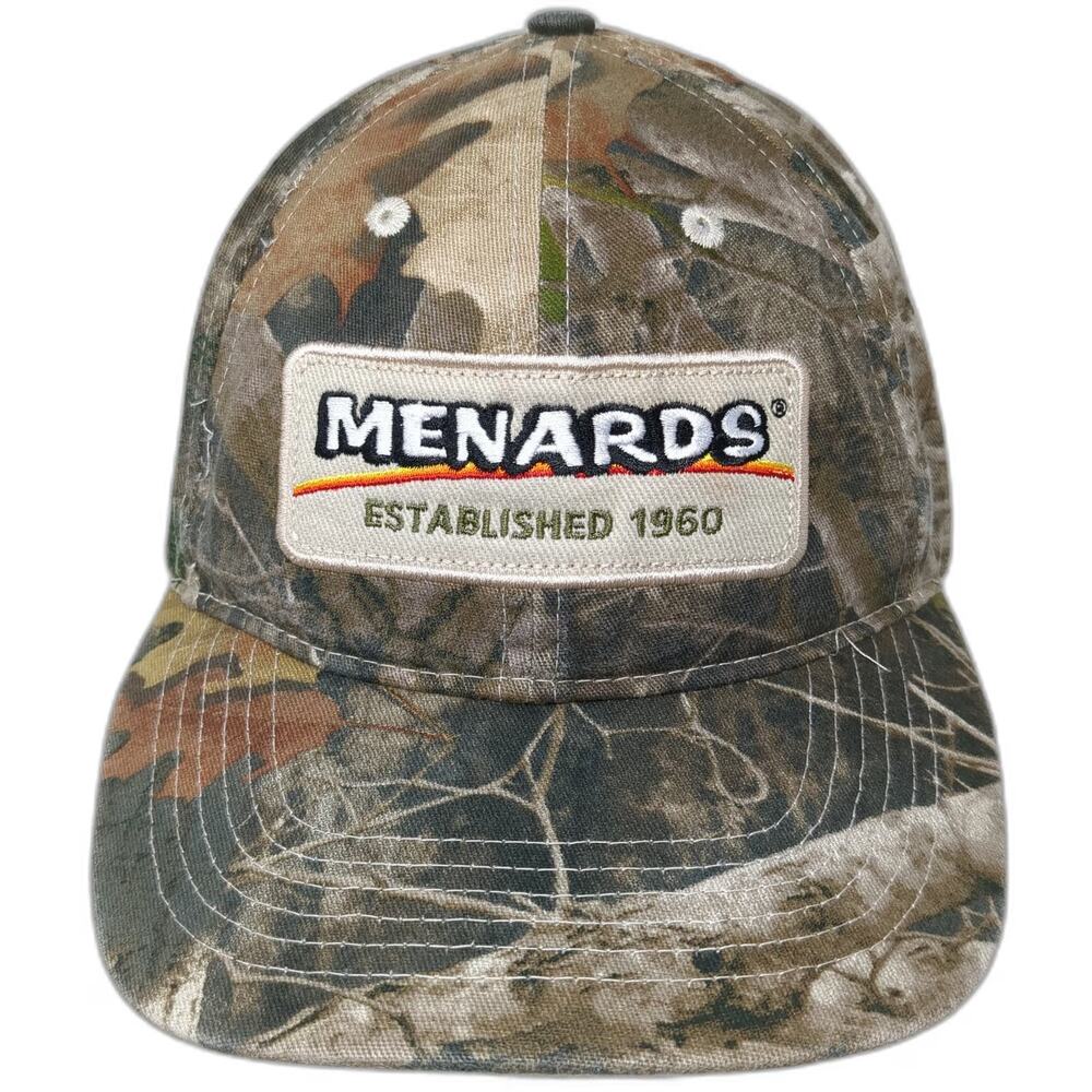 Menards Baseball Cap Green One Size Camo Logo Patch Strapback Hat 1960 Store